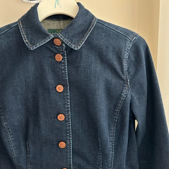 Lauren Ralph Lauren size 6 Peplum Denim Jacket - Picture 5 of 16